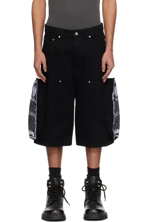 Who Decides War Black Side Embroidery Denim Shorts