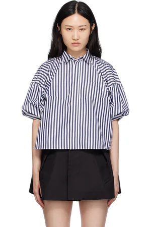 SACAI Navy & White Puff Shirt