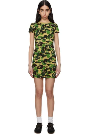 BAPE Khaki ABC Camo Jersey Minidress