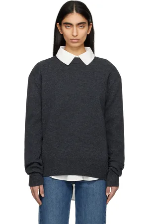 The Frankie Shop Gray Rafaela Padded Knit Sweater