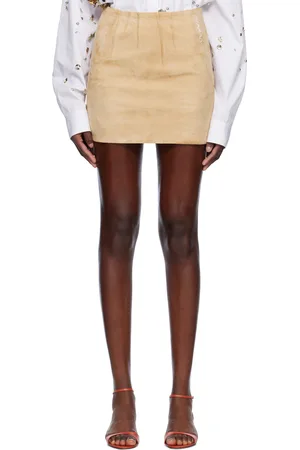 Marni Beige Soft Suede Miniskirt