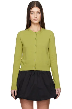 DUNST Green Essential Crewneck Knit Cardigan