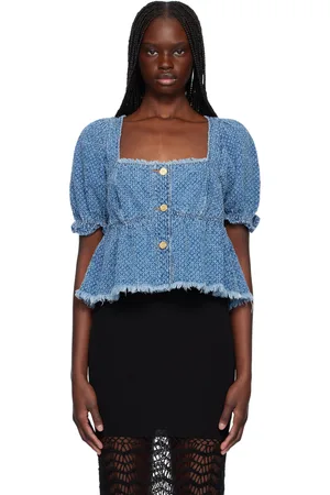 Ganni Blue Fluffy Denim Blouse