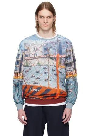 BLESS Blue Holiday Fence Long Sweatshirt