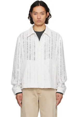 Solid White Crochet Button Jacket