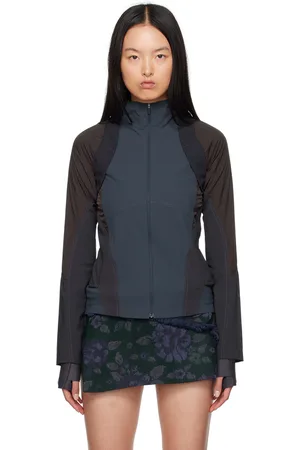 Hyein Seo Navy Paneled Windbreaker Jacket
