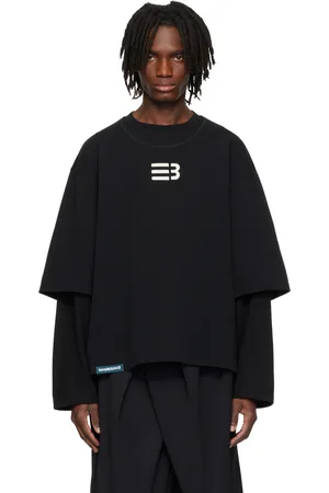 NAMESAKE Black Mayo Oversized Globe Double Sleeve T-shirt