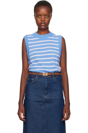 Ganni Blue Striped Vest