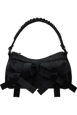 Simone Rocha Black Beaded Utility Bow Pochette Bag