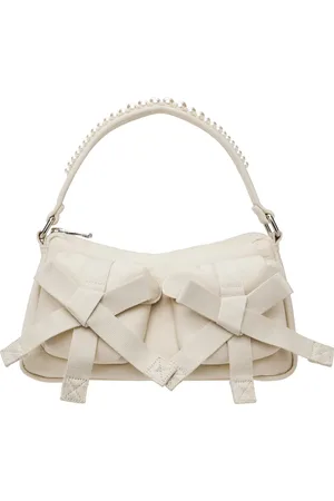 Simone Rocha Off-White Beaded Utility Bow Pochette Bag