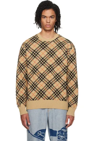 Burberry Brown Check Cashmere Sweater