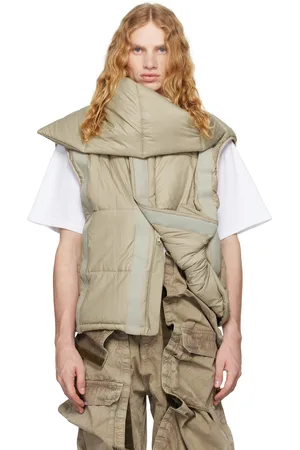 Y / PROJECT Beige Velcro Puffer Vest