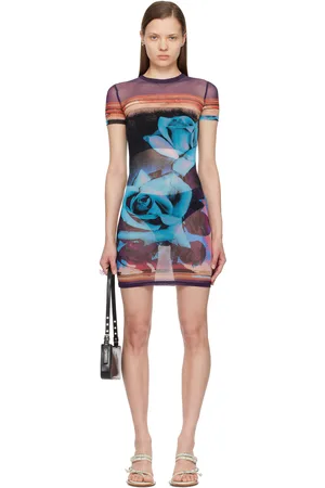 Jean Paul Gaultier Purple & Blue Roses Minidress