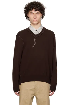 Camiel Fortgens Brown Frankenstein V-Neck Sweater