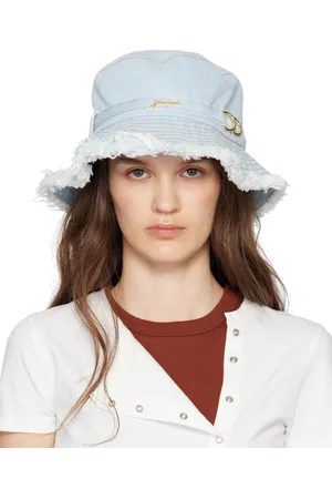 Ganni Blue Logo Denim Beach Hat