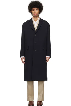 Auralee Navy Chesterfield Coat