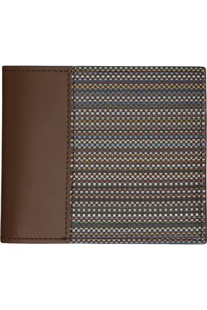 Paul Smith Brown Signature Stripe Coated Canvas Billfold & Coin Wallet