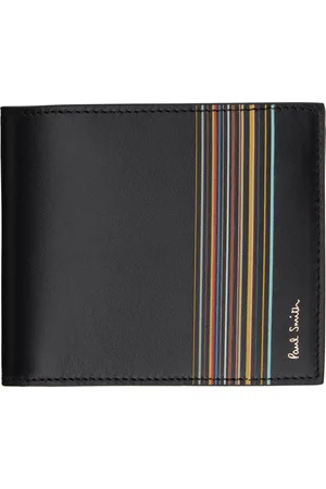 Paul Smith Black Signature Stripe Block Billfold & Coin Wallet