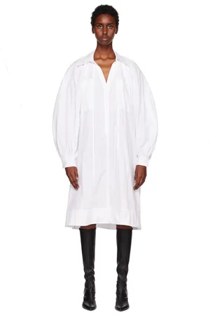3.1 Phillip Lim White Gathered Midi Dress