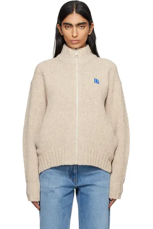 Ader Error Beige TRS Tag Knit Zip-Up 01 Sweater