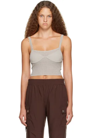 DION LEE Gray Serpent Tank Top