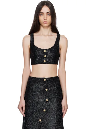 Ganni Black Sparkle Tank Top