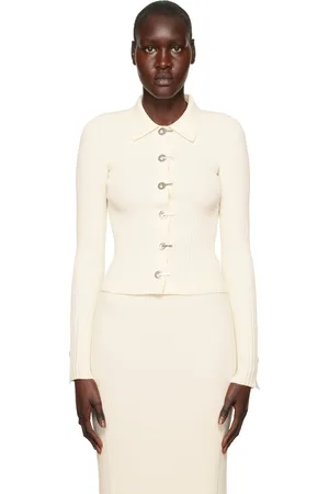 DION LEE Off-White Gradient Rib Cardigan