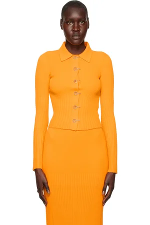 DION LEE Yellow Gradient Rib Cardigan