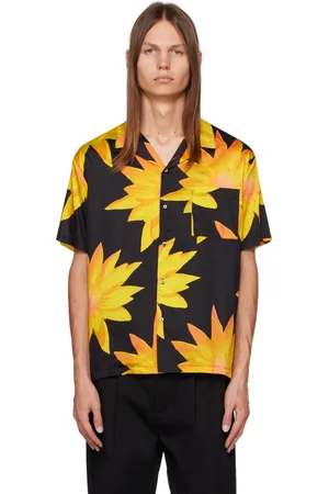 Double Rainbouu Black & Orange Printed Shirt
