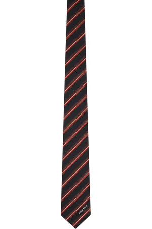 Alexander McQueen Navy & Burgundy College Tie
