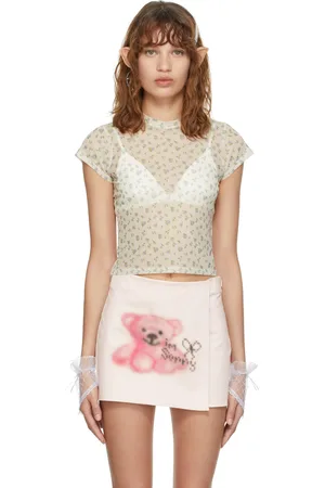 Petra Collins SSENSE Exclusive Yellow Seashell Mesh T-Shirt