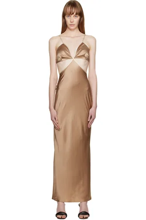 Reformation Brown Poppies Maxi Dress