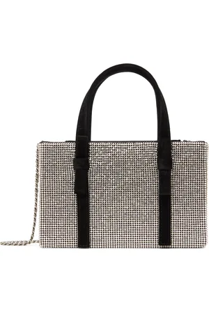 KARA Silver & Black Midi Bow Bag