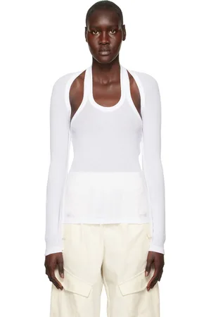 DION LEE White Modular Long Sleeve T-Shirt