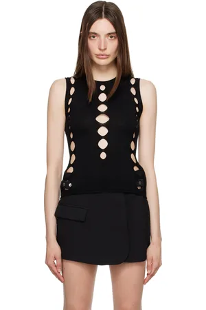 DION LEE Snake Diamond Tank Top