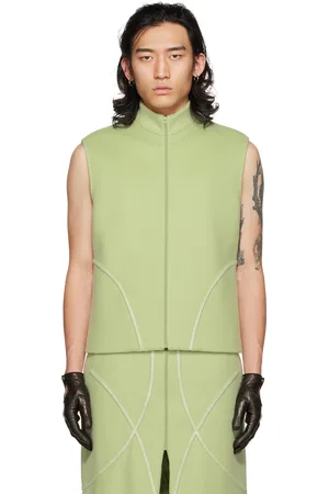 YULONG XIA SSENSE Exclusive Green Waistcoat Vest