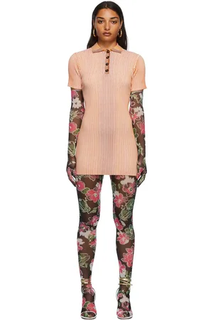 Shuting Qiu & White Rib Knit Mid-Length Dress