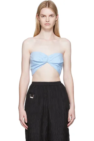 Silk Laundry Blue Twist Tank Top
