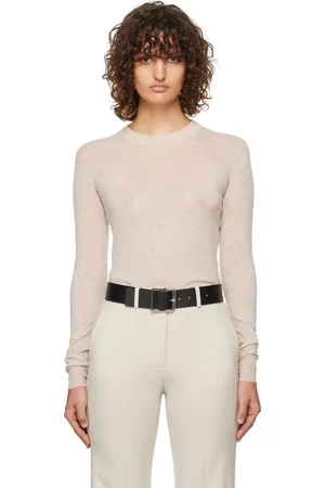 Joseph Beige Cashair Round Neck Sweater