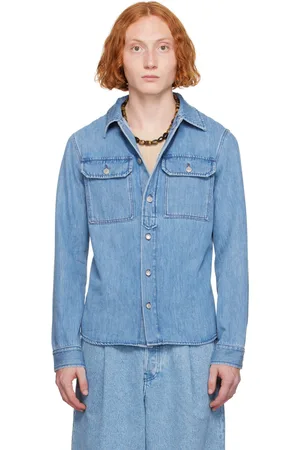 DRIES VAN NOTEN Blue Washed Denim Shirt