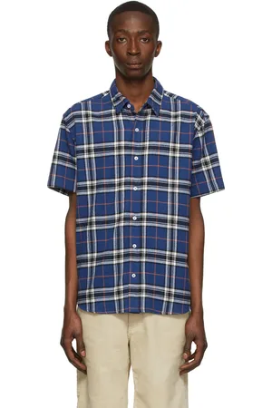 NOON GOONS Blue Flannel Short Sleeve Shirt