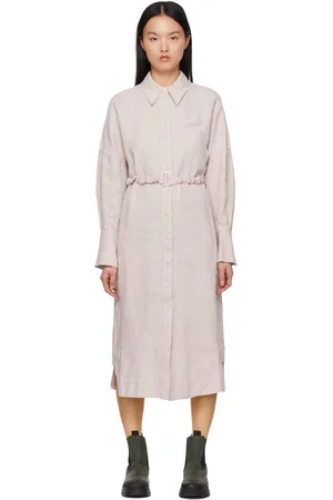 Ganni Purple Hemp Midi Dress