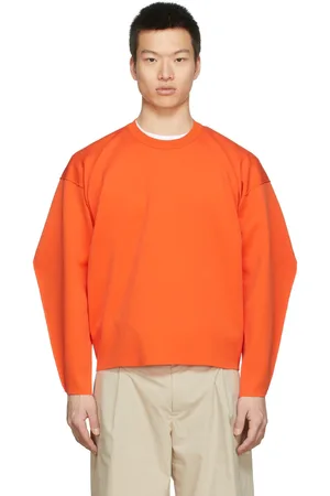 Rito Structure Orange Oversized Round Neck Sweatshirt