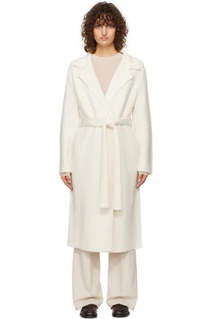 Joseph Off-White Diagonal Knit Coat