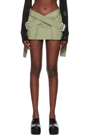 DION LEE Khaki Belted Miniskirt