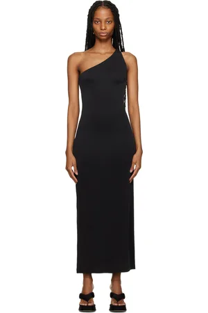 Third Form Black Mode One Shoulder Midi Dress