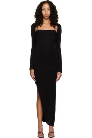Helmut Lang Black Cutout Midi Dress