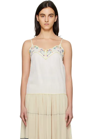 See by Chloé White Embroidered Tank Top
