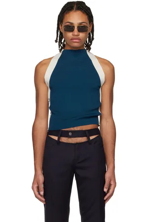 K.NGSLEY SSENSE Exclusive Navy Banded Tank Top