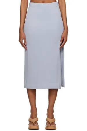 Third Form Blue Mode Split Side Midi Skirt
